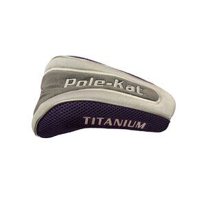 Pole-Kat Driver Headcover Purple & Gray Mesh with Titanium Embroidery